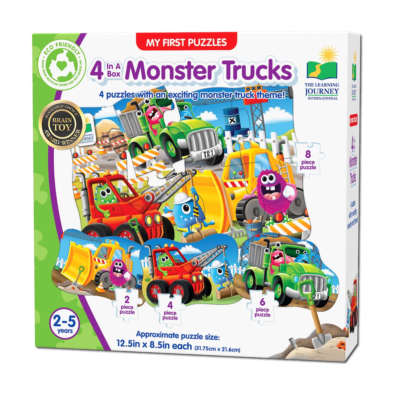 My First Puzzles - 4 In A Box - Monster Trucks: 20 Pcs